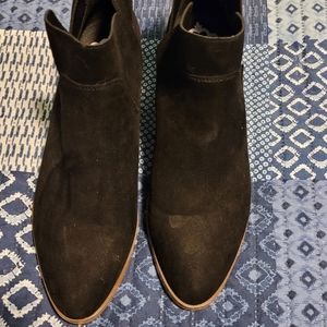 Womens black suede boots